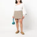 MSGM plaid-check textured mini skirt - Neutrals