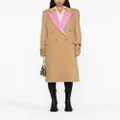MSGM contrasting-lapel double-breasted coat - Neutrals