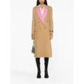 MSGM contrasting-lapel double-breasted coat - Neutrals