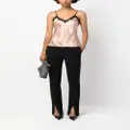 Alberta Ferretti lace-trim satin blouse - Pink