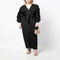 Cynthia Rowley Dolman ruffle-trim belted maxi dress - Black