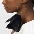 Jil Sander feather drop-design earrings - Black