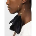 Jil Sander feather drop-design earrings - Black