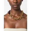 Jil Sander two-tone chunky chain necklace - Gold