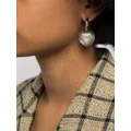 Simone Rocha faux-pearl heart hoop earring - Silver