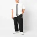 adidas logo-embroidered striped trousers - Black