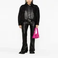 Versace glittered leather bomber jacket - Black