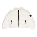 Stone Island Junior compass-motif padded jacket - White