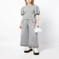 sacai ribbed-knit panelled wool T-shirt - Grey