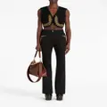 ETRO foliage-embroidered mid-rise flared jeans - Black