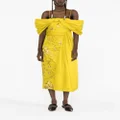 ERDEM Evora off-shoulder embroidered dress - Yellow
