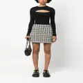 MSGM plaid-check tweed mini skirt - White