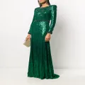 Jenny Packham emerald sequin dress with crystal embellishment - Green