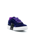 Philipp Plein tonal-logo lace-up velvet sneakers - Purple