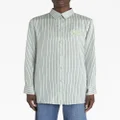 ETRO logo-embroidered striped shirt - Green