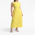 GANNI broderie-anglaise cotton midi dress - Yellow