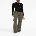 Versace cut-out-detailing asymmetric jumper - Black