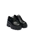 Prada Monolith brushed leather lace-up shoes - Black