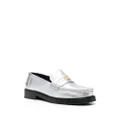 Moschino logo-plaque leather loafers - Silver