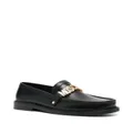 Moschino logo-plaque leather loafers - Black
