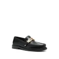 Moschino logo-plaque leather loafers - Black