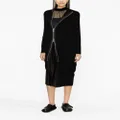 sacai layered wool and satin dress - Black