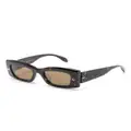 Alexander McQueen Spike Studs rectangular-frame sunglasses - Brown