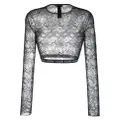 Dsquared2 Be Icon lace cropped top - Black