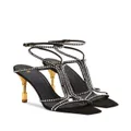 Balmain Moneta 95mm crystal-embellished sandals - Black