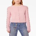 Rabanne crystal-embellished cable-knit cardigan - Pink