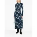 ERDEM Kleid floral-print midi dress - Blue