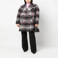 Karl Lagerfeld check double-breasted coat - Grey
