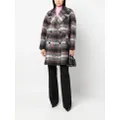 Karl Lagerfeld check double-breasted coat - Grey