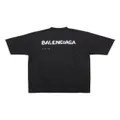 Balenciaga distressed logo-print cotton T-shirt - Black