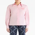 ETRO logo-embroidered striped cotton shirt - Pink
