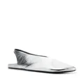 Jil Sander square-toe metallic ballerina shoes - Silver