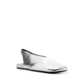 Jil Sander square-toe metallic ballerina shoes - Silver