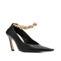 Lanvin Swing 95mm knotted-chain pumps - Black