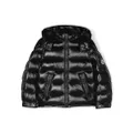 Moncler Enfant logo-patch padded hood jacket - Black