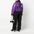 Philipp Plein faux shearling-trim biker jacket - Purple