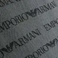 Emporio Armani monogram-pattern knitted scarf - Grey