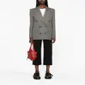 MSGM checked double-breasted wool blazer - Grey