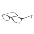 Giorgio Armani logo-print round-frame glasses - Black