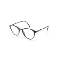 Giorgio Armani logo-print round-frame glasses - Black