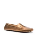 Tod's metallic-finish leather loafers - Gold