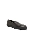 Giorgio Armani whipstitch-detail leather loafers - Brown