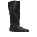 Yohji Yamamoto knee-length leather boots - Black