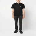 Giorgio Armani logo-embroidered cotton polo shirt - Black
