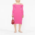 Blumarine off-shoulder ribbed-knit dress - Pink