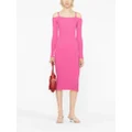 Blumarine off-shoulder ribbed-knit dress - Pink